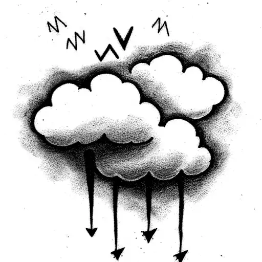 I would like a tattoo design of two thunderstorms crossing my upper body. On the left side, I want a blue thunderstorm s tattoo design idea