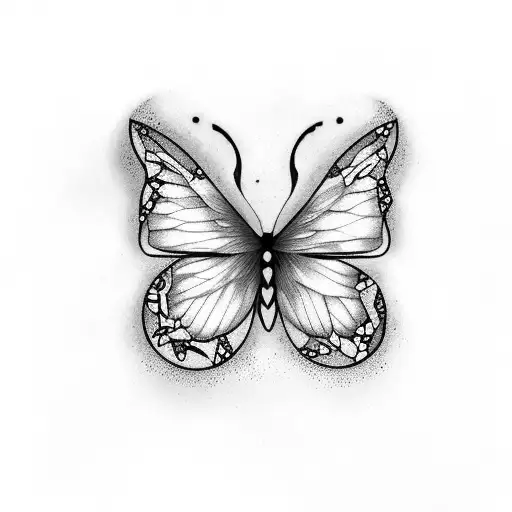 dominoes with 2 butterflies tattoo design idea