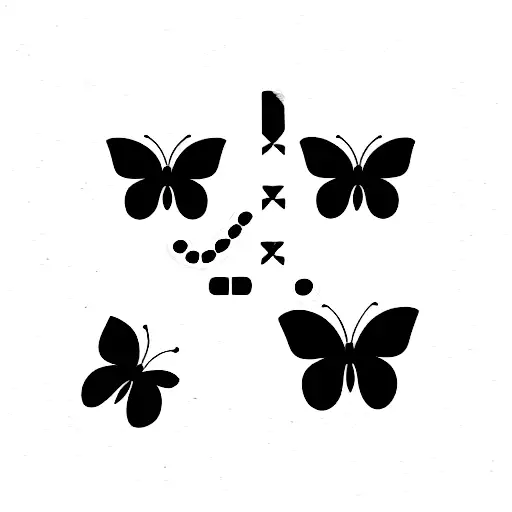 dominoes with 2 butterflies tattoo design idea