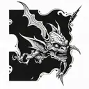 biomechanical goblin tattoo design idea