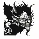 biomechanical goblin tattoo design idea