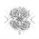  gemini flower sigh tattoo design idea