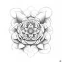  gemini flower sigh tattoo design idea