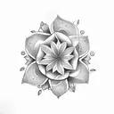  gemini flower sigh tattoo design idea