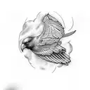 raven and white dove tattoo design idea