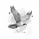 raven and white dove tattoo design idea