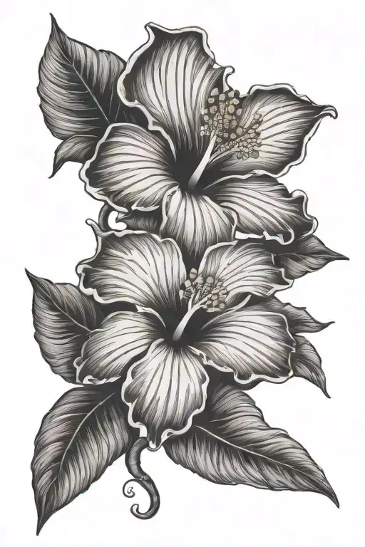 Hawaiian hibiscus flower   tattoo design idea