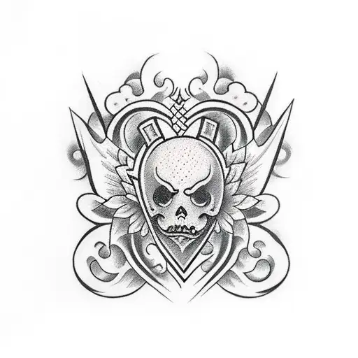 heart and dagger tattoo design idea