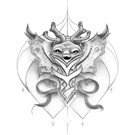 heart and dagger tattoo design idea