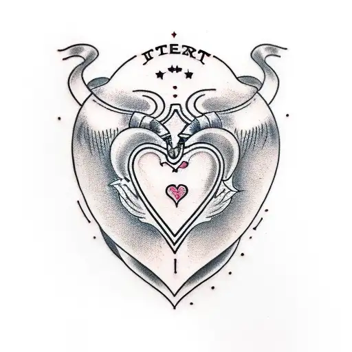 heart and dagger tattoo design idea