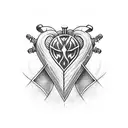 heart and dagger tattoo design idea