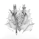 heart and dagger tattoo design idea