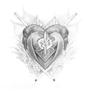 heart and dagger tattoo design idea