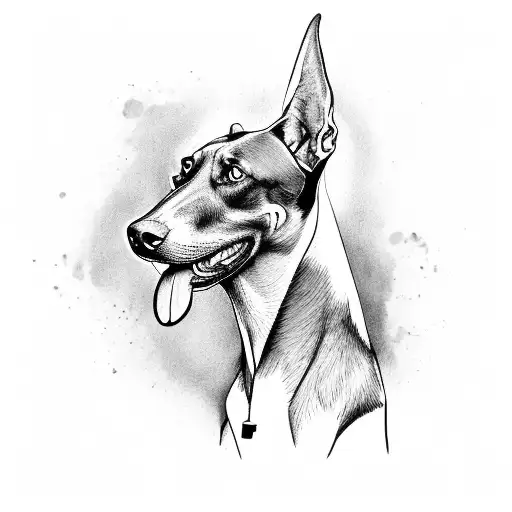 angry Doberman  tattoo design idea