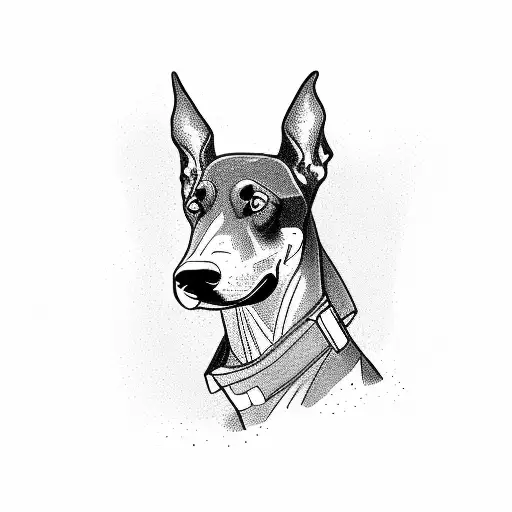 angry Doberman  tattoo design idea