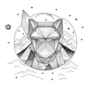 open book, mountains, moon, constellations tattoo design idea