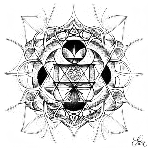 sacred geometry  chakras tattoo design idea