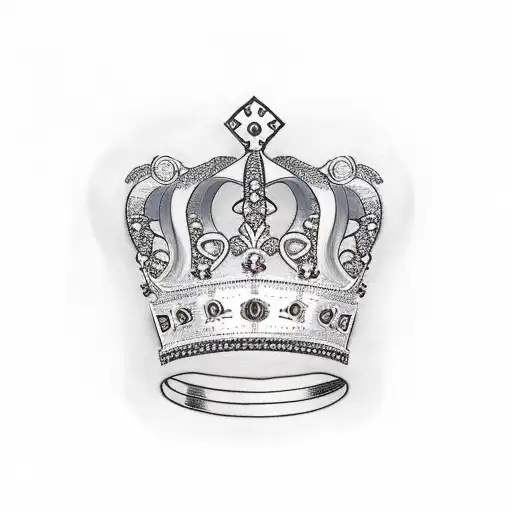 crown with keys tattoo design idea