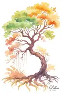 tree with long roots down arm sleeve tattoo tattoo design idea