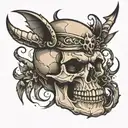 skull angry tattoo design idea