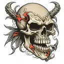 skull angry tattoo design idea
