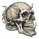 skull angry tattoo design idea