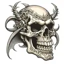skull angry tattoo design idea