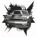 dodge challenger tattoo design idea