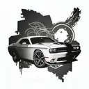dodge challenger tattoo design idea