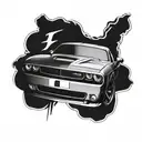 dodge challenger tattoo design idea