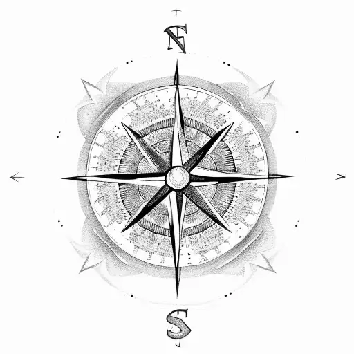 star of life compass tattoo design idea
