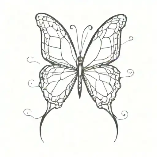 butterfly blurry tattoo design idea