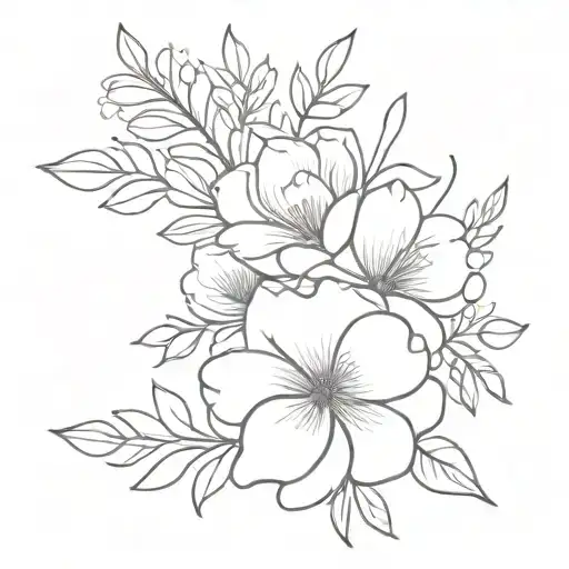 flower bouquet tattoo design idea
