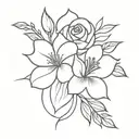 flower bouquet tattoo design idea