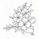 flower bouquet tattoo design idea