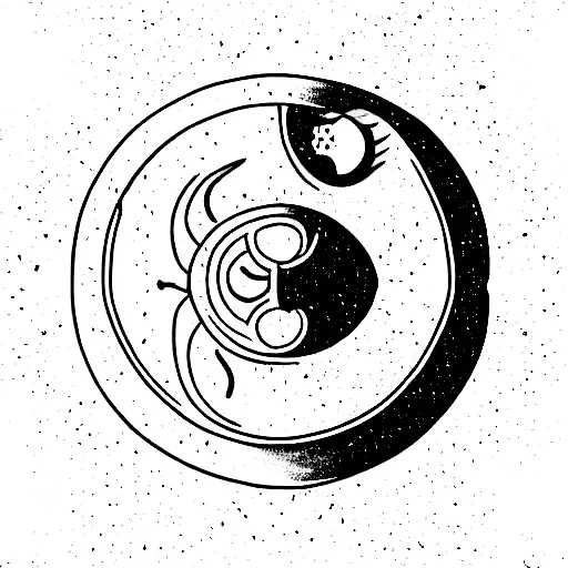 yin Yang with brain and heart tattoo design idea