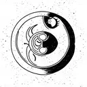 yin Yang with brain and heart tattoo design idea