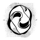 yin Yang with brain and heart tattoo design idea