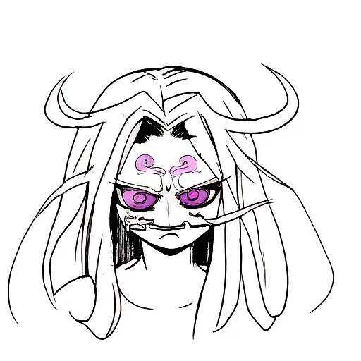Medusa with mask split half crying half angry  tattoo design idea