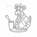 remy from ratatouille bartending tattoo design idea
