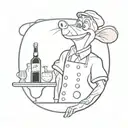 remy from ratatouille bartending tattoo design idea