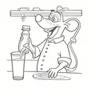 remy from ratatouille bartending tattoo design idea