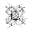 broken wishbone connected by a string of teeth and gems tattoo design idea