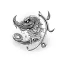 broken wishbone tattoo design idea