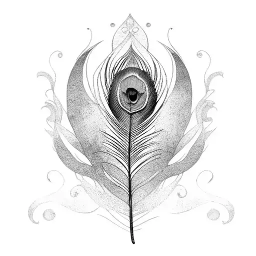 Peacock feather  tattoo design idea