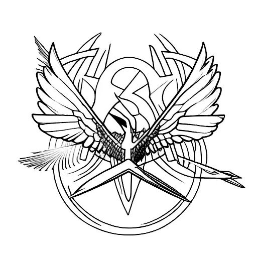 a mockinjay from Hunger games with the phrase "Can't catch me now" tattoo design idea