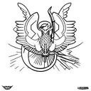 a mockinjay from Hunger games with the phrase "Can't catch me now" tattoo design idea