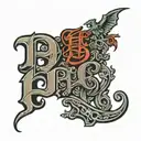 1995 old english font tattoo design idea