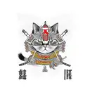 cat samurai tattoo design idea