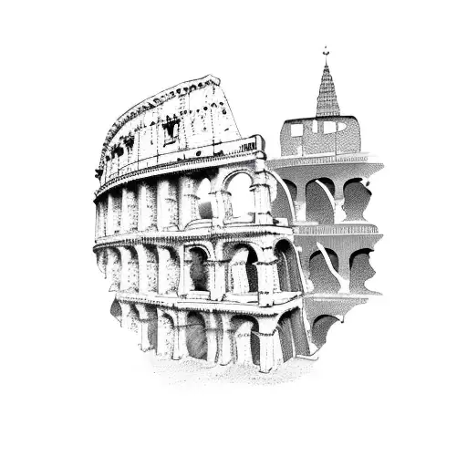 300 SPARTANT AT ROME COLLOSEUM tattoo design idea